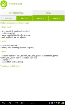 Diet android App screenshot 1